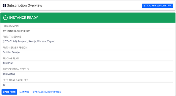 PRTG Hosted Monitor Instance Ready PRTG Hosted Monitor Instance Ready