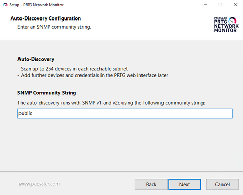 Setup Dialog: Auto-Discovery Configuration