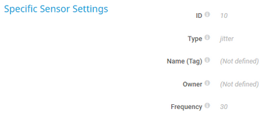 Specific Sensor Settings