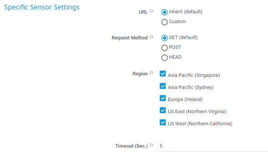 Specific Sensor Settings