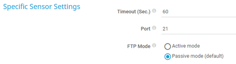 Specific Sensor Settings