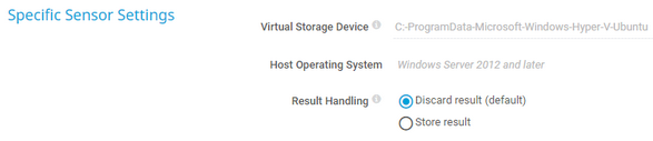 Specific Sensor Settings Specific Sensor Settings