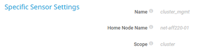 Specific Sensor Settings Specific Sensor Settings